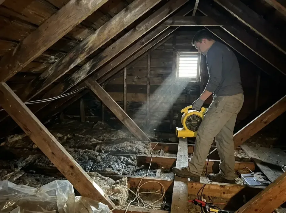 attic-water-damage-drying-proc-007 — frequently asked questions, Emergency Water Extraction & 24/7 Flood Response in Glovers…
